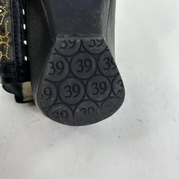 Pikolinos Romano Floral Cutout Sandals Shoes US 8.5 Black Green Hippie Boho - Picture 10 of 10